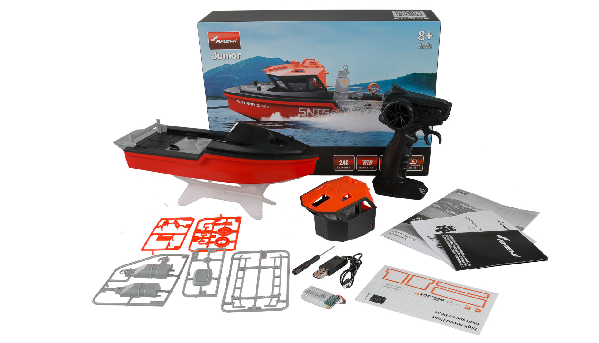 Amewi SNIG Rettungsboot brushless Jetantrieb 320mm RTR schwarz/rot 26117 - Abbildung 8
