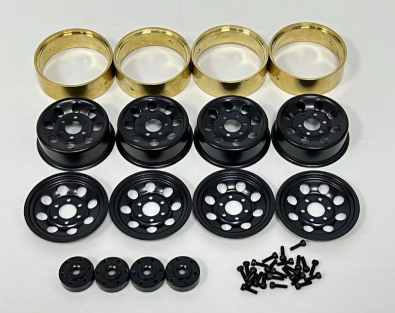Hobby Plus 1.2"" Steel Bead Lock Wheels - black (4) 240298