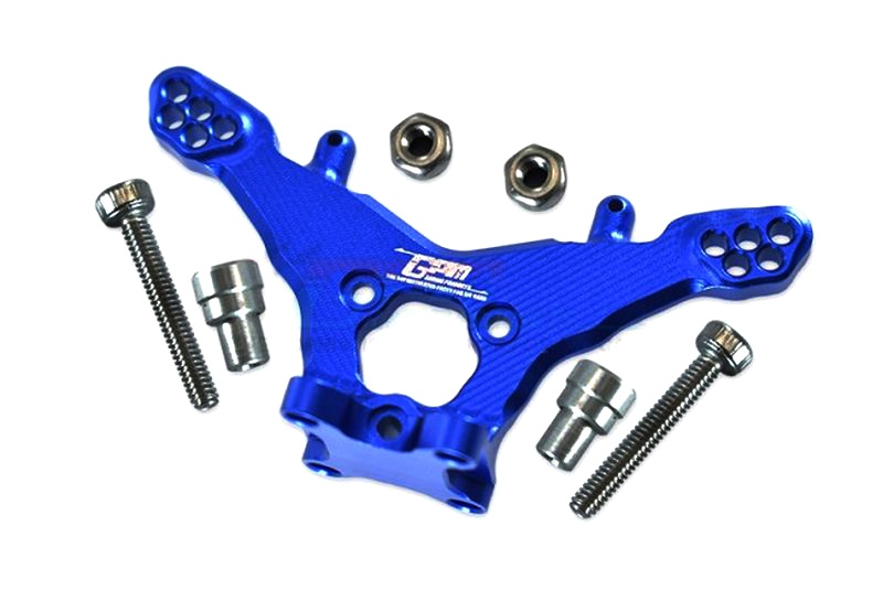 GPM ALUMINUM REAR DAMPER MOUNT-5PC SET Team Losi Mini-T 2.0 blau