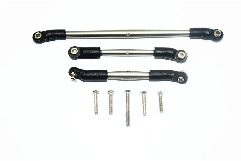 GPM Edelstahl Lenk-Spurstangen Set mit Kugelpfannen (3 Stk.) Traxxas Traxxas4 Bronco, Blazer, Defender