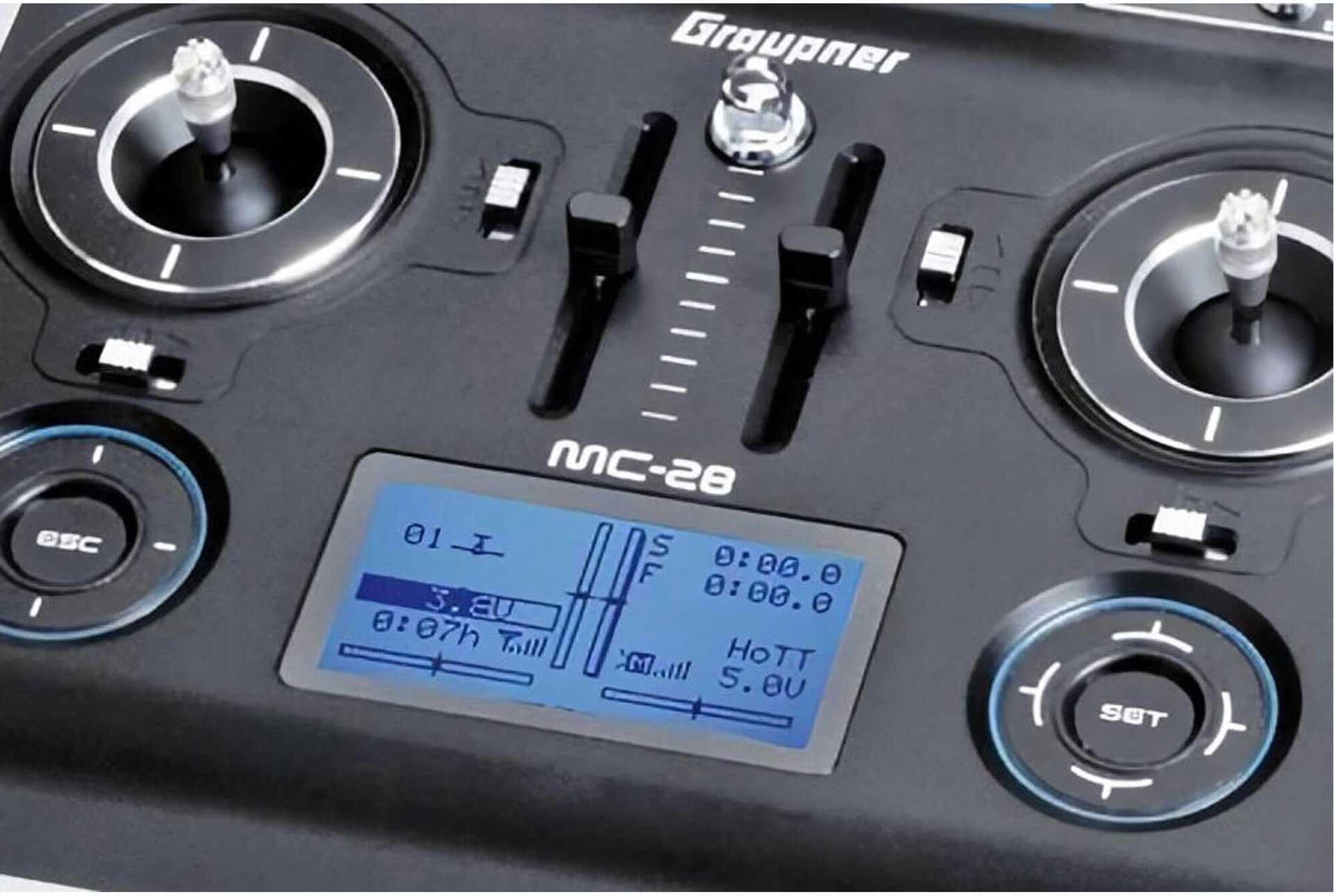 GRAUPNER MC-28 HOTT EINZELSENDER 2,4Ghz FERNSTEUERUNG 33028.77