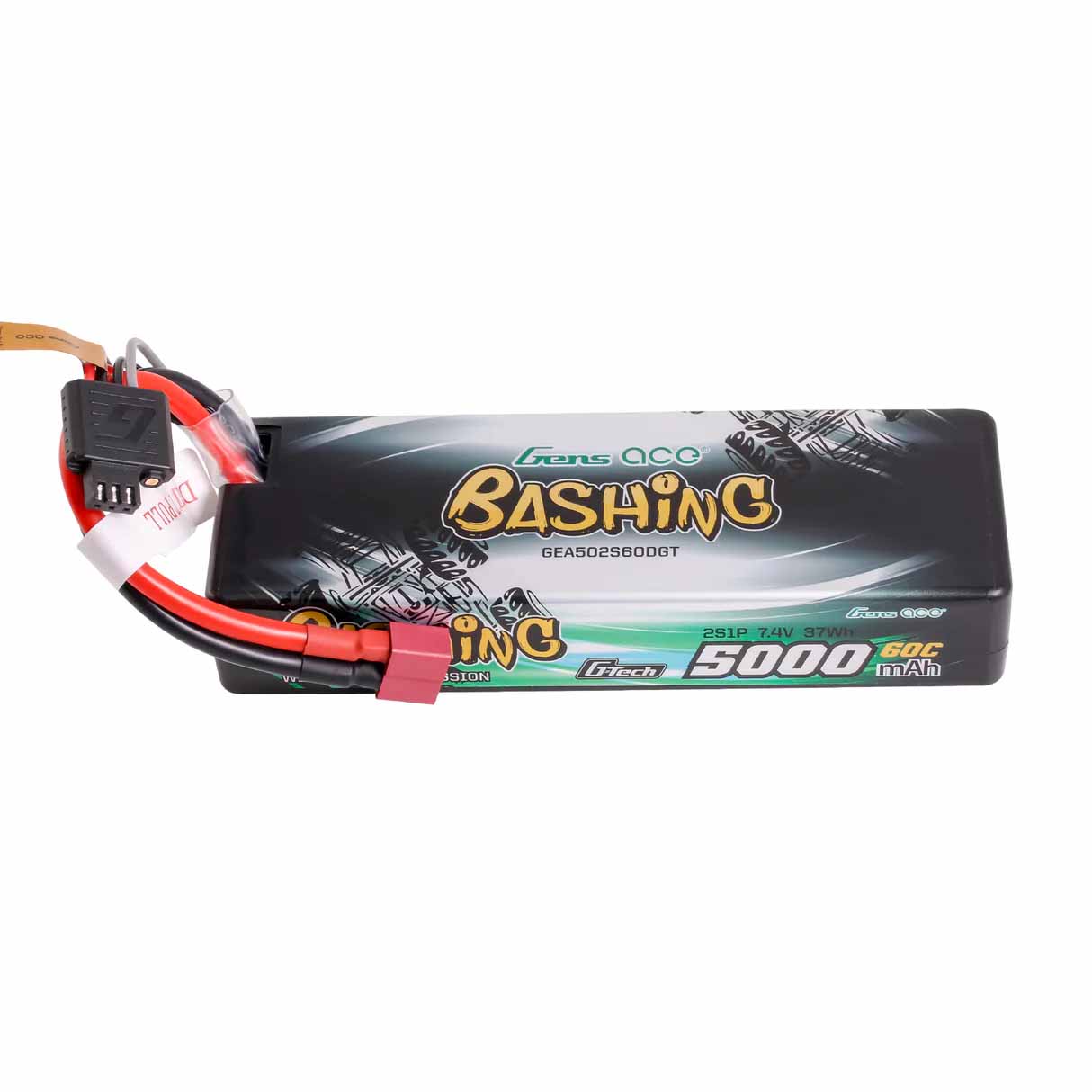 Gens Ace Bashing LiPo 2S 7.4V-5000-60C (Deans) 136x48x25mm 250g G-Tech  - Abbildung 1