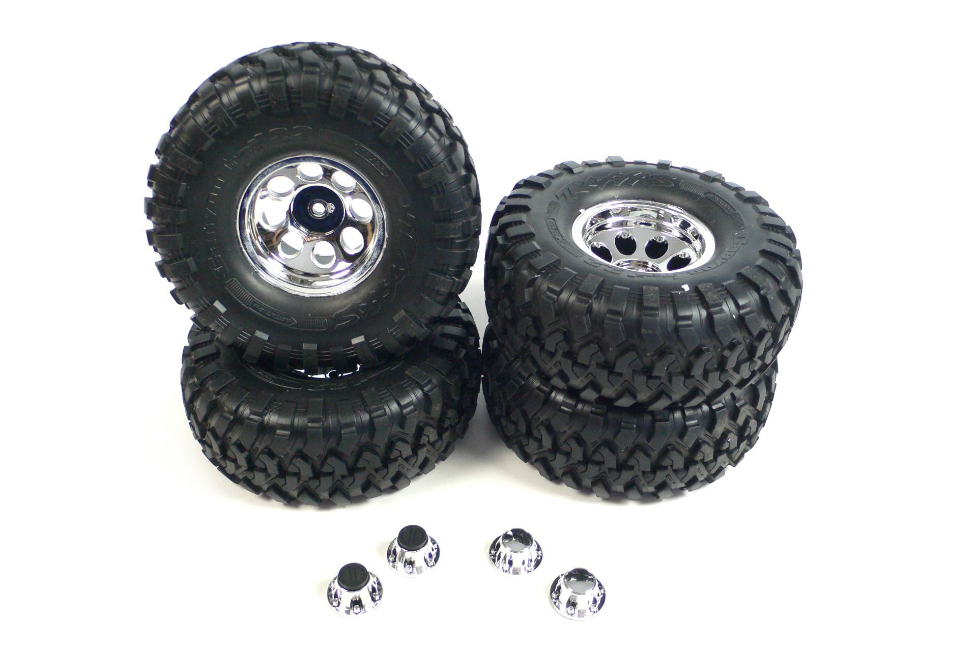 Traxxas TRX-4 Crawler Canyon Trail 2.2 Räder Satz Reifen Chrom Felgen 8184 - Abbildung 1