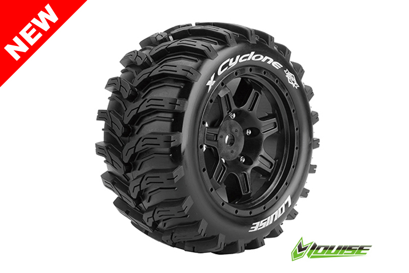 Louise X-CYCLONE Sport-Reifen Felge schwarz (2) TRAXXAS X-MAXX / MFT L-T3298B