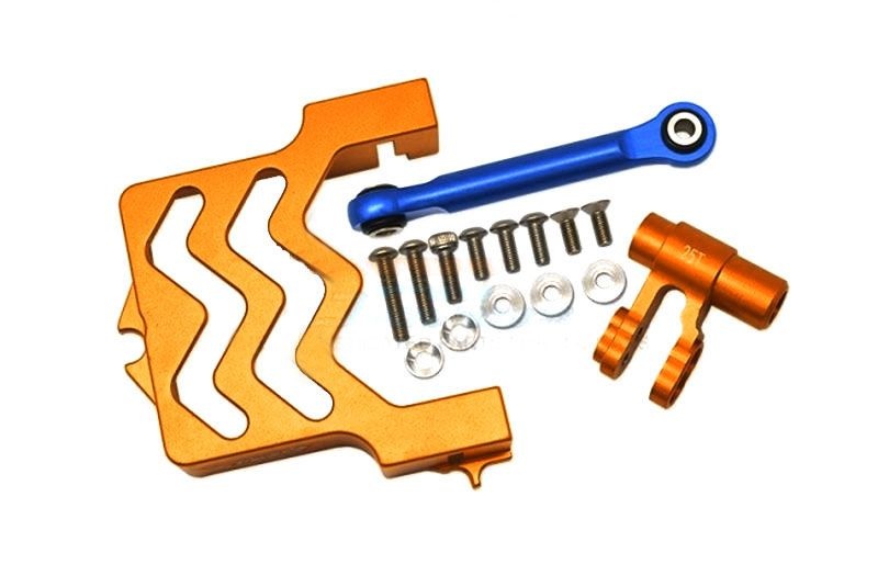 GPM Alu Servobefestigung und Servohorn 25T Set orange Traxxas X-MAXX neue Version