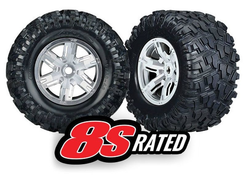 Traxxas Tires & wheels, assembled, glued  (left & right) (2) 7772R