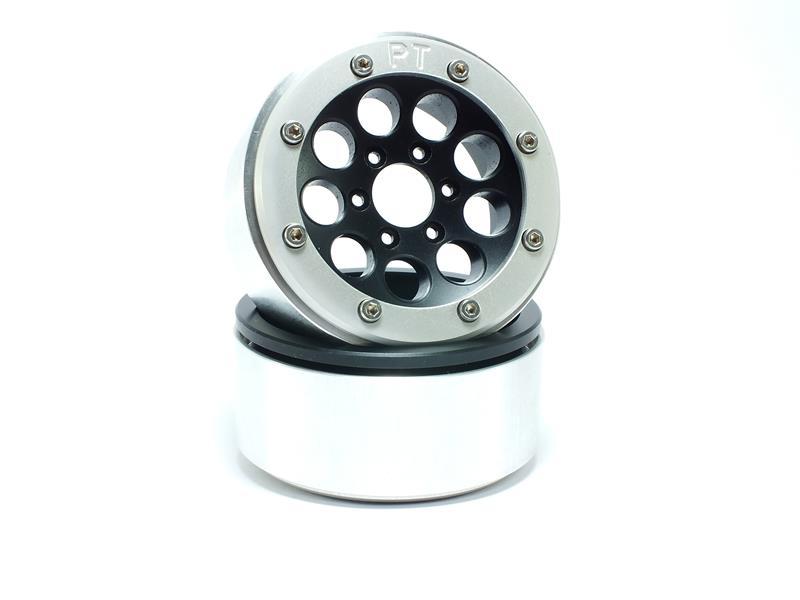 Metsafil Beadlock Wheels GUN schwarz/silber 1.9 (2 St.) ohne Radnabe MT5020BS