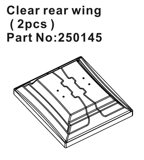 Hobby Plus Clear Rear Wing, Speck-B (2) 250145