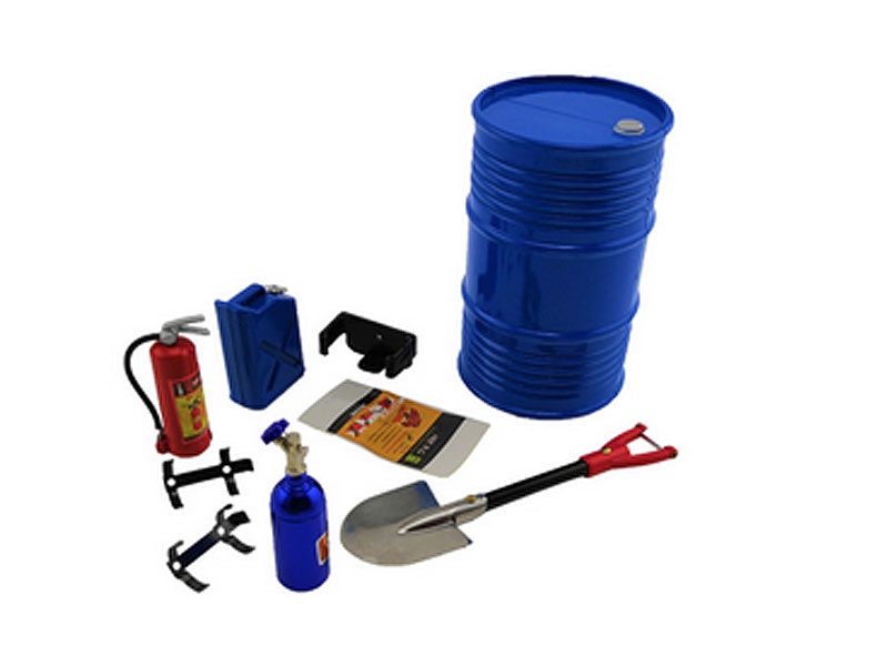 H-SPEED Set Ölfass groß, Gasflasche, Feuerlöscher, Schaufel, Kani HSPY013