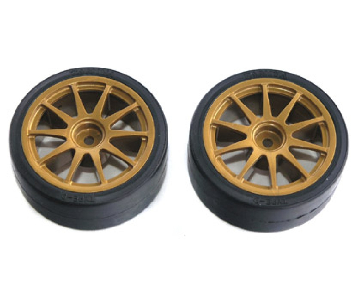 Tamiya 51219 1:10 Drifträder (2) Typ D gold 26mm 300051219