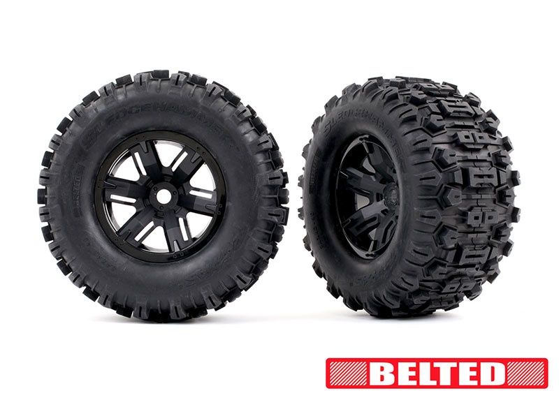 Traxxas Sledgehammer BELTED Reifen auf Felge schwarz (2) X-Maxx, XRT 7871