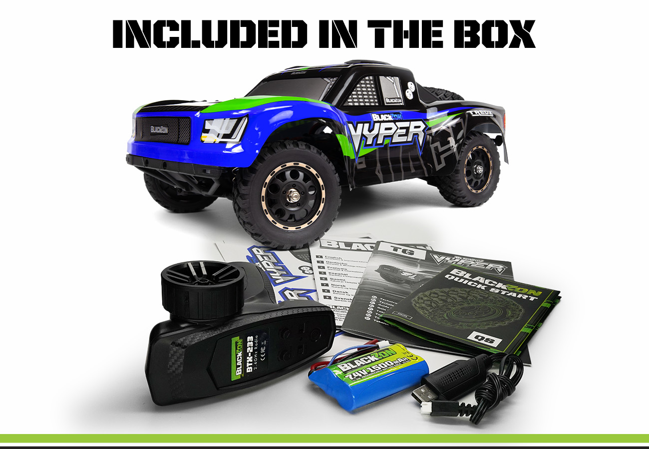 BLACKZON Viper SC 1/16 4WD Short Course Truck Blau/Grün 540274 - Abbildung 6
