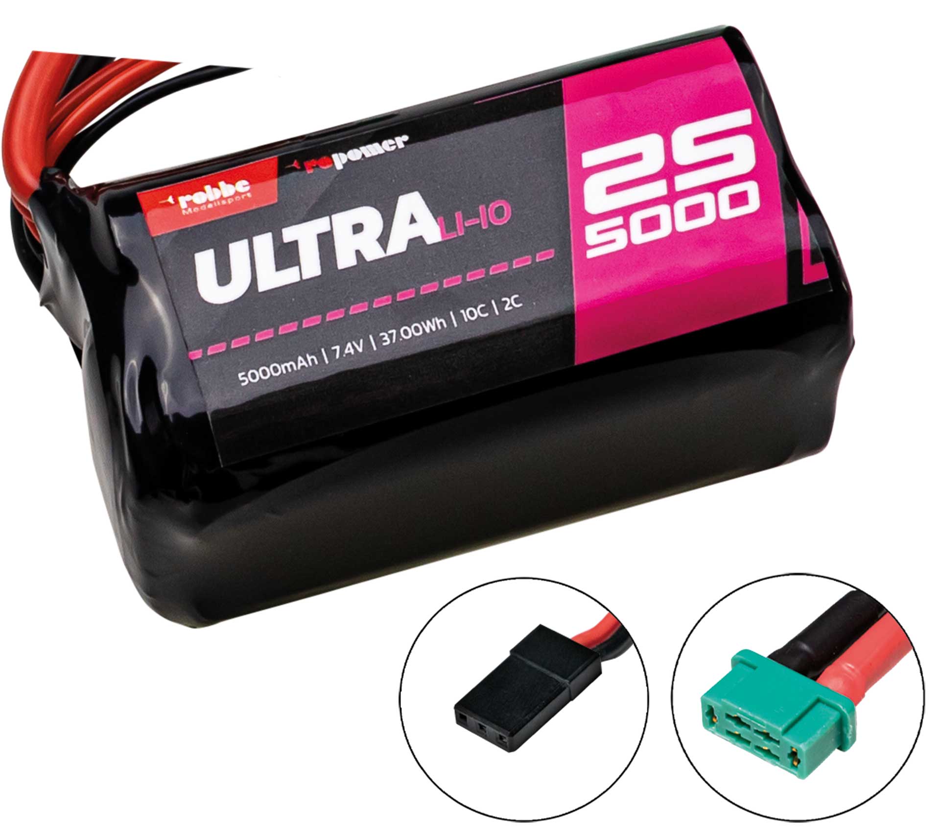 Robbe RO-POWER ULTRA LiIo 5000MAH 7,4V 10C 18650 2S2P square 7418