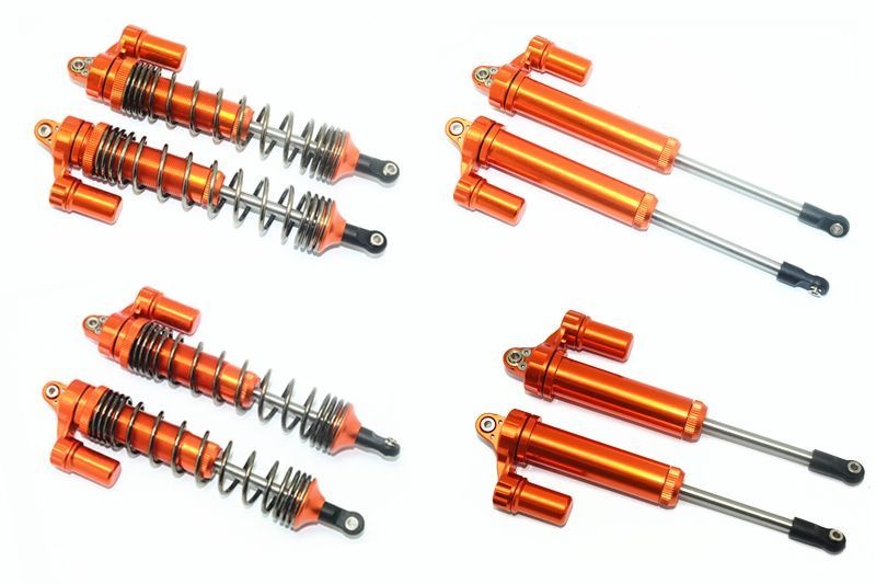 GPM Alum. L-Shape Piggy Back Dämpfer komplett Set v/h orange Traxxas UDR