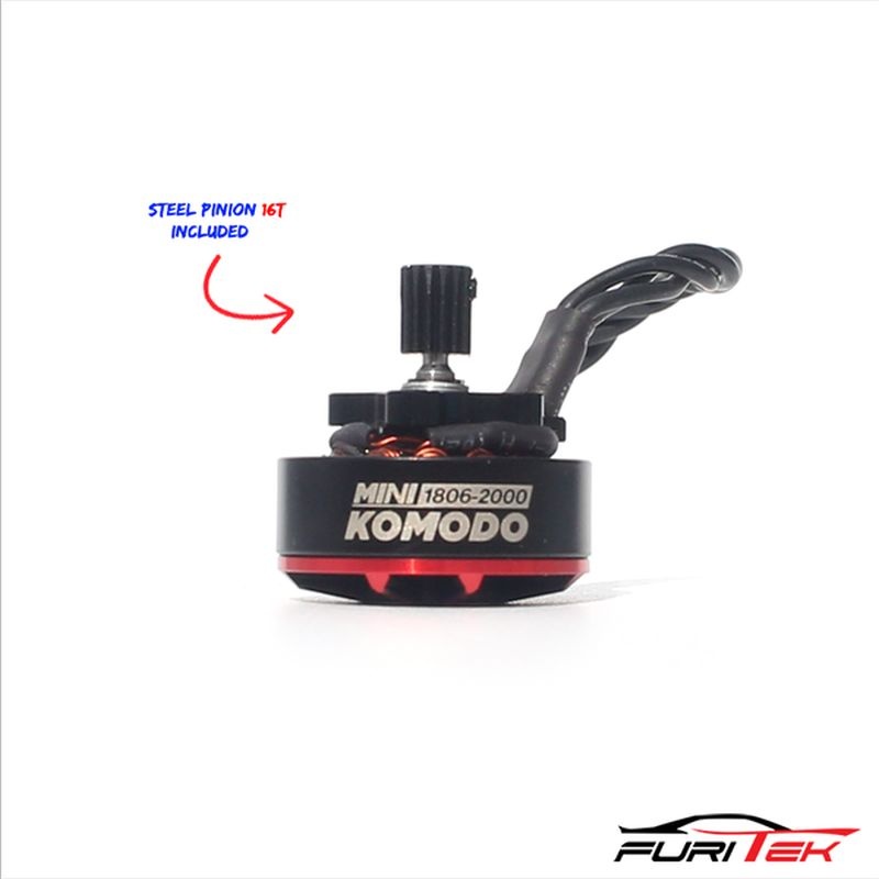FURITEK MINI KOMODO 1806-2000KV BL MOTOR +16T STEEL PINION SCX24  FUR-2256