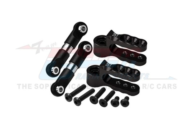 GPM Aluminium Servohorn mit Spurstangen schwarz (2 Stk.) TRX 1/10 E-Revo ER216025SNBK