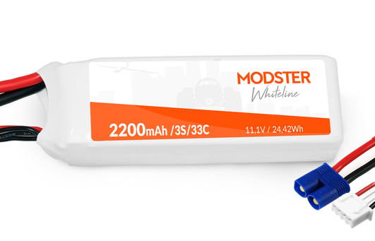 Modster LiPo Akku 3S 11,1V 2200 mAh 30C (EC3) WhiteLine MD10121