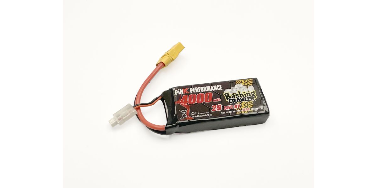 Pink Performance Bashing Crawler LiPo Akku 2S 7.6V-4000-55C (Multi) 96x42x21mm Shorty PP3-2S4000SHV-M
