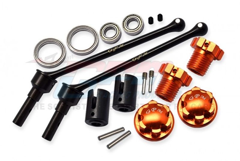 GPM Antriebswellen WIDE mit Radmitnehmer & Muttern orange TRX MAXX (1 Paar v/h) TXMW110F/RSOR