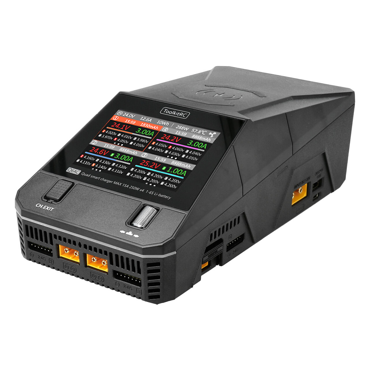 ToolkitRC Q6AC LiPo 1-6S 15A 4 Kanal Ladegerät AC/DC 12900