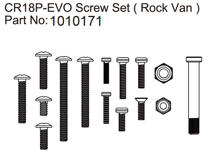 Hobby Plus Screw Set Rock Van - EVO 1:18 240309