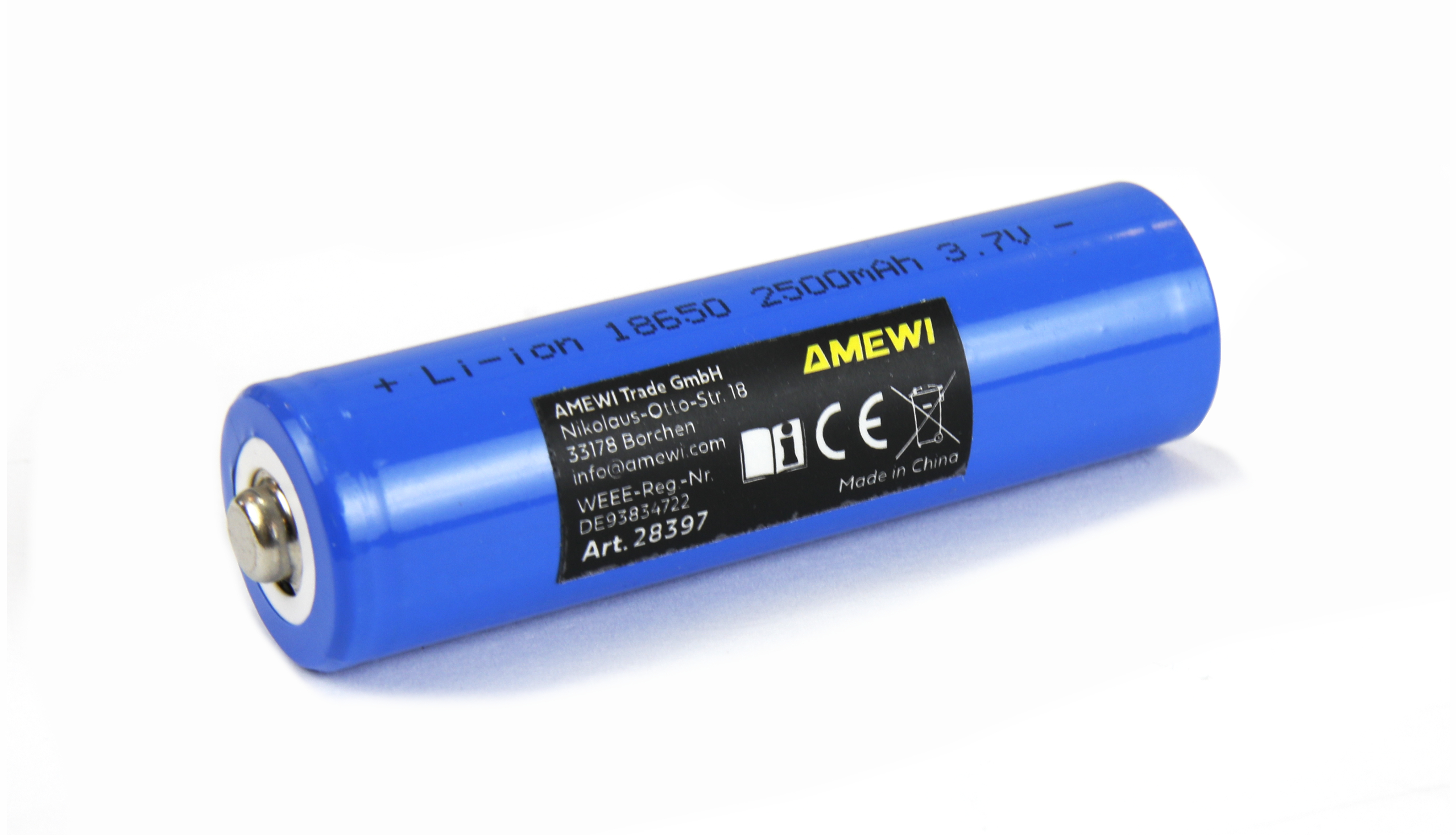 Amewi LiIon 1S 3,7V 18650 Zelle 2500mAh 28397