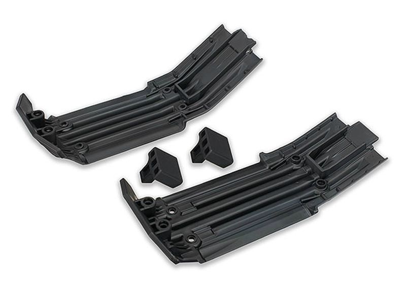 Traxxas Skidplate, vorn (1), hinten (1) Gummi-Aufprall-Dämpfer (2) 7744