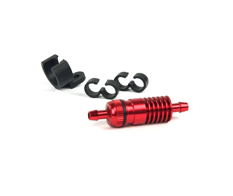 R07126R Sprit Sinterfilter und Kühler Rot (inkl. Halter & 2x Clips) - Abbildung 1