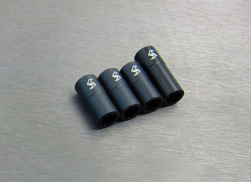 SAMIX Alum. Antriebswellehülse 1 lang/3 kurz schwarz für Axial SCX10-3 SCX3-6045L