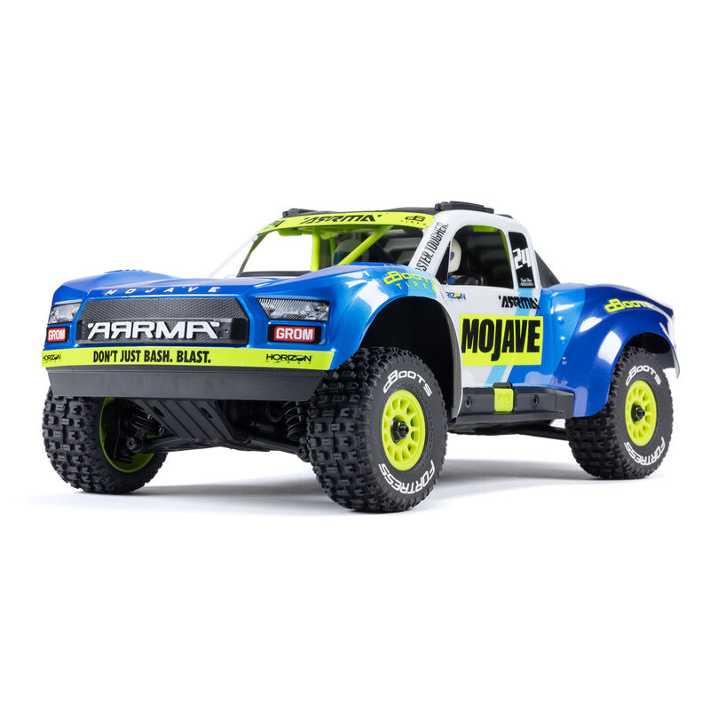 ARRMA MOJAVE GROM MEGA 380 Brushed 4X4 Small Scale Desert Truck RTR mit Akku & Lader, Blue/White ARA2104T2