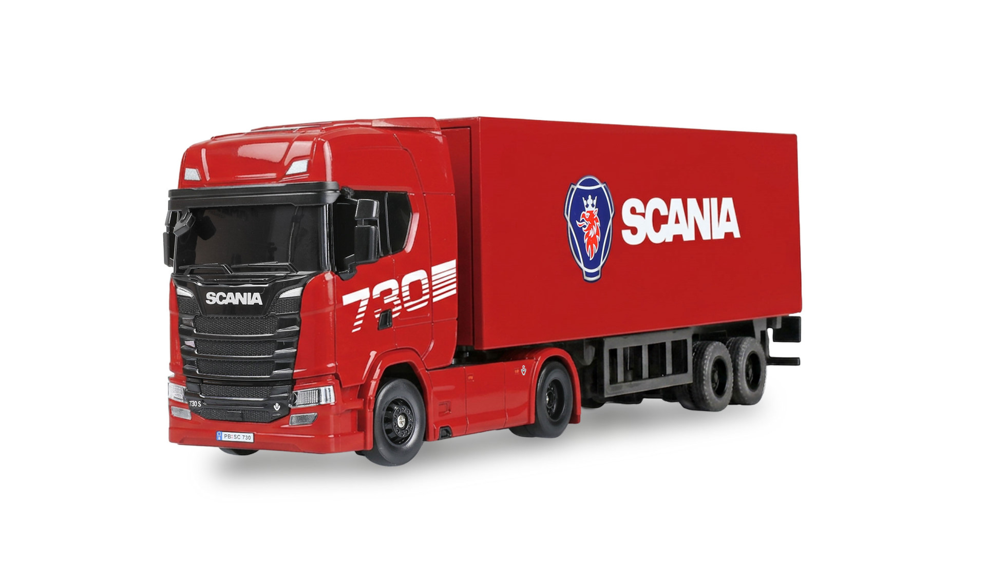 Amewi Scania 730 S Mini LKW mit Kofferauflieger proportional 4WD 1:64 RTR rot - Abbildung 1
