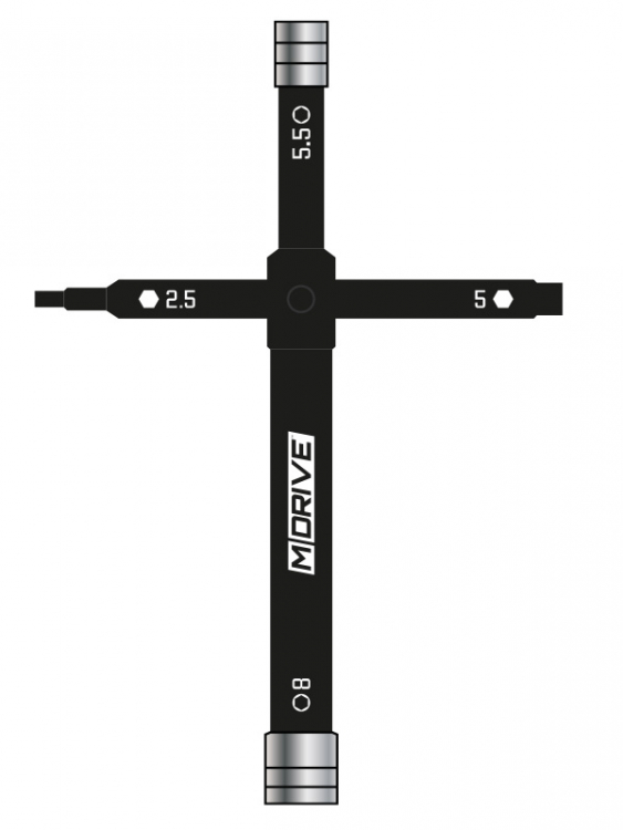 M-DRIVE Multi Tool - Steckschlüssel: 8/5.5mm & Innensechskant: 2.5/5mm MD50100