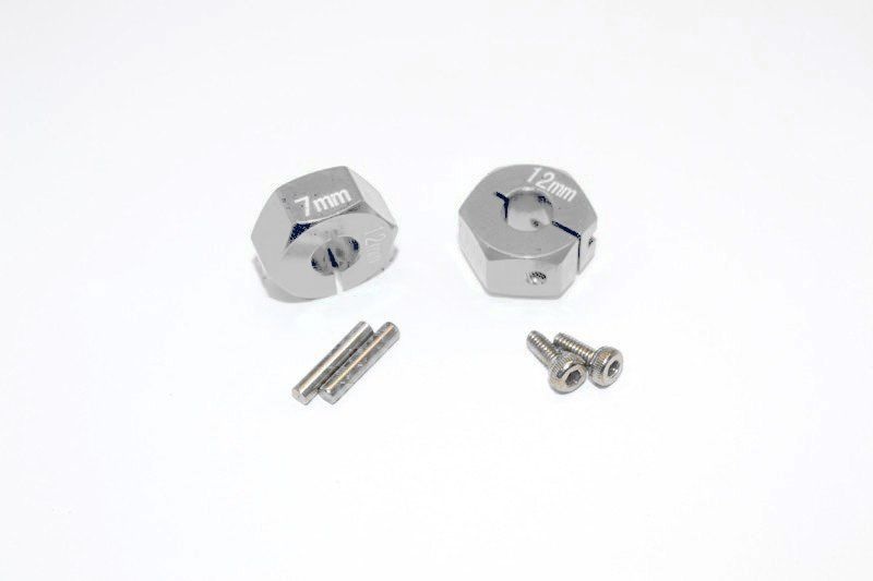GPM Alu Hex Adapter 12x7mm silber Tamiya TT02B