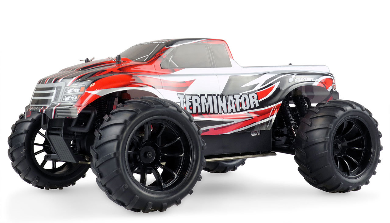 Amewi Terminator 4WD brushed 1:10 22318 Aluminium Chassis, inkl. Akku & Ladegerät 22318