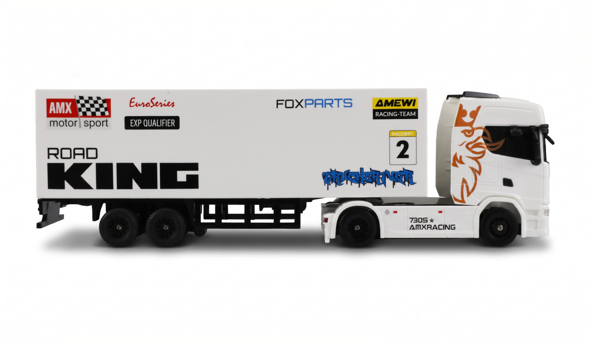 Amewi Scania 730 S Mini LKW mit Kofferauflieger proportional 4WD 1:64 RTR weiß - Abbildung 4