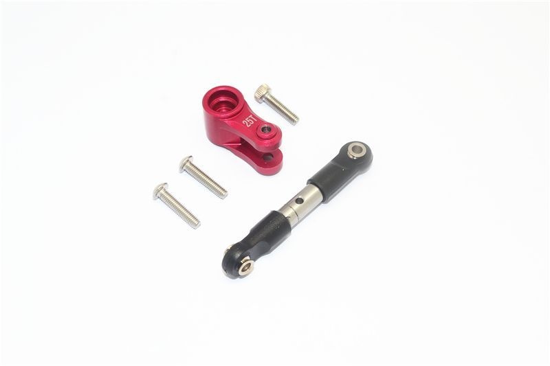 GPM Alu Servohorn 25T mit Lenkstange rot Traxxas MAXX