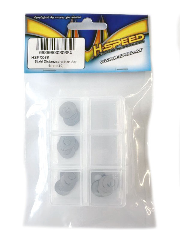 H-SPEED Stahl Distanzscheiben Set 6mm (40) HSPX068