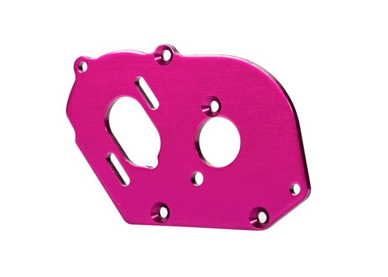 Traxxas Motor-Platte 6061-T6 Alu pink-eloxiert (4mm dick) + Kleintei 9490P