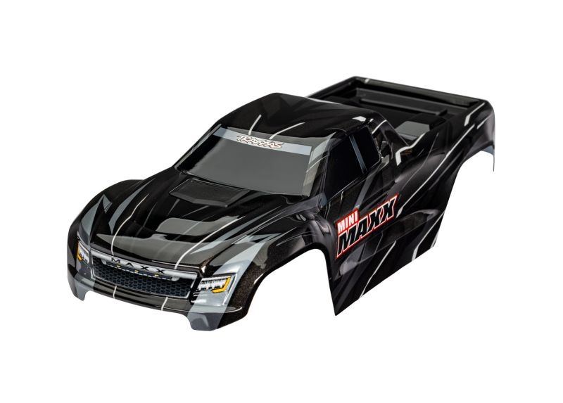 Traxxas Karosserie schwarz mit Aufkleber & Clipless Mini-Maxx 10711-BLK