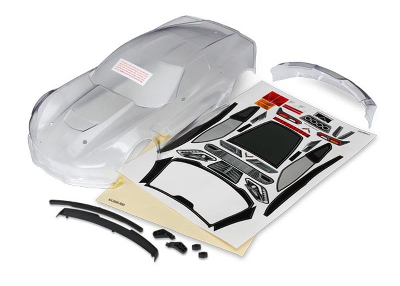 Traxxas 8386 Karo Chevrolet Corvette Z06 klar mit Decals & Hardware - Abbildung 1