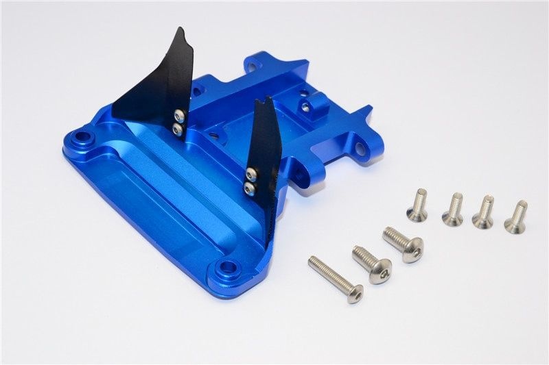 GPM Alu Chassisplatte unten hinten blau Traxxas Slash 4x4 LCG, Rally
