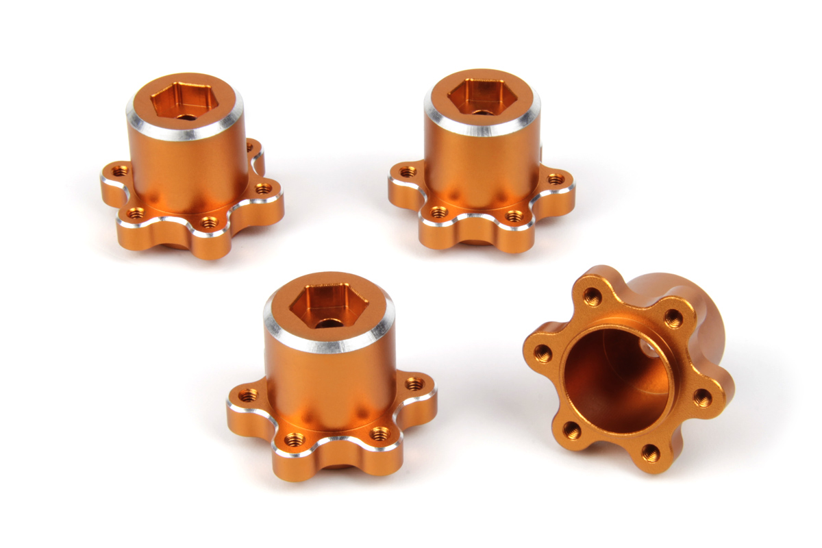 HPI Aluminum MT Radmitnehmer sechskant +2.5mm (Orange/4St.) 161414