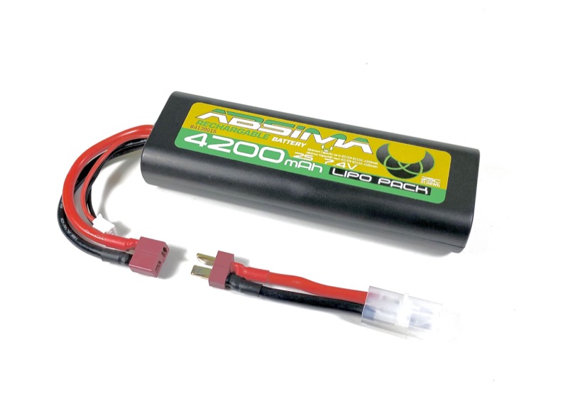 Absima LiPo 7.4V-25C 4200 Roundcase (T-Plug + Tamiya Adapter) 4130015 - Abbildung 1