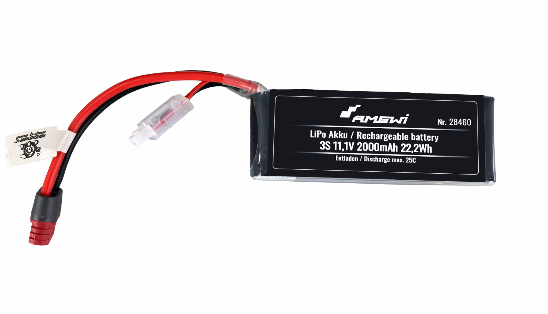 Amewi LiPo Akku 3S 11,1V 2000mAh 25C T-Stecker 28460
