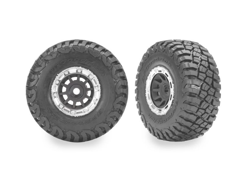 Traxxas BFG Mud-Terrain Reifen auf 1.4 Felgen grau/chrom (2) Mini-Slash 4x4 10870-GRAY