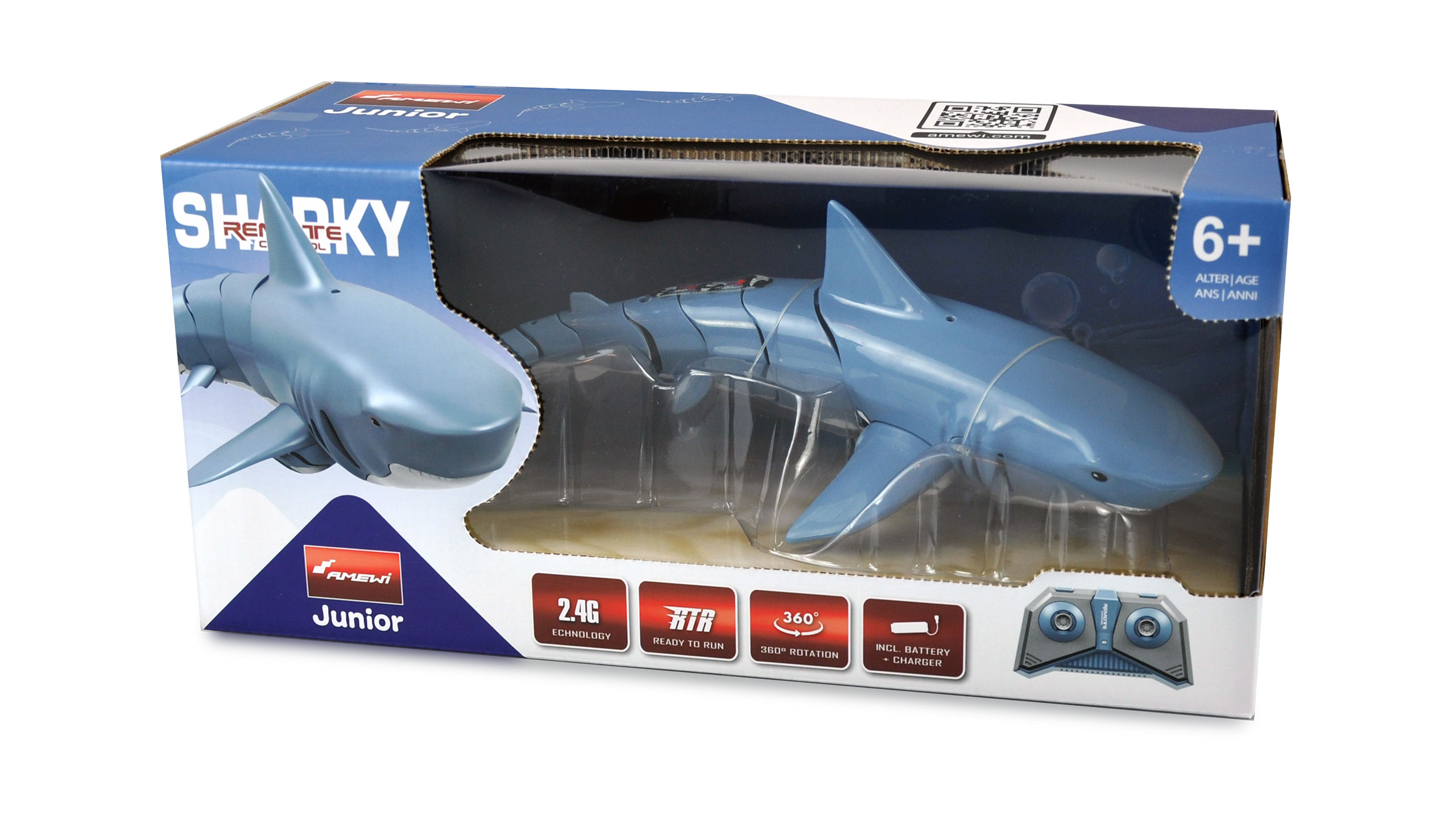 Amewi Sharky, der blaue Hai 4-Kanal RTR 26087