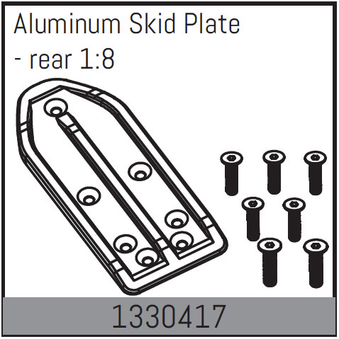 Absima Aluminium Skid Platte - hinten 1330417