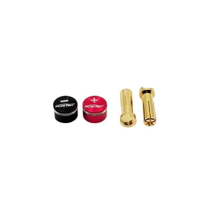 FURITEK LowPro Goldkontakt-Stecker 5mm rot/schwarz mit Kühlkörper & Griff FUR-2679