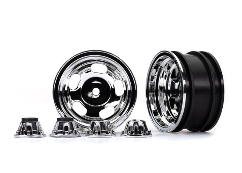 Traxxas Felgen 2.2 chrom mit Radnabenkappen (2) 8158X