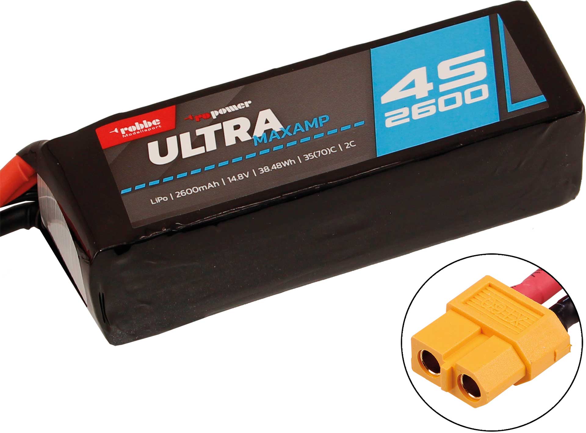 Robbe RO-POWER ULTRA MAXAMP 2600MAH 14,8 VOLT 4S 35(70)C LIPO AKKU 7365